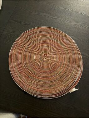 Crate&Barrel Multicolor Round Braided Placemats - Set